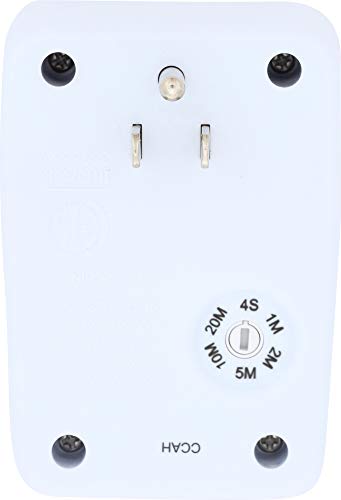 Westek Indoor Plug-in Motion Activated Light Control, White, 120V, 60Hz, 100° Detection Zone, Model MLC4BC