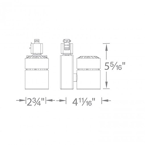 WAC Lighting L-1023F-830-BK LED Track Head, Flood Beam, Aluminum, 3000K, Black Finish