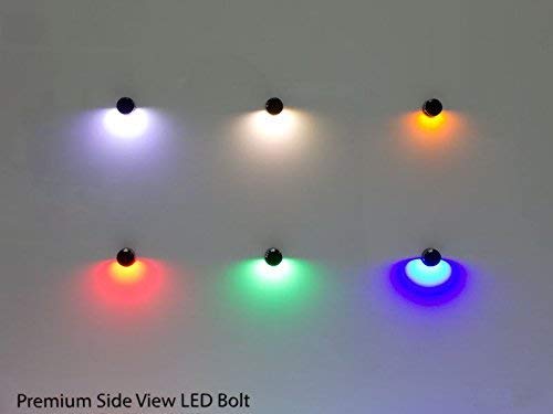 Oznium Side View LED Bolt - 12V Blue LED Light, 8mm Aluminum, 2-Pack