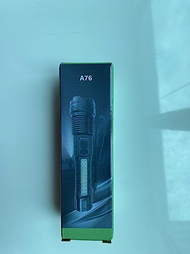 HOSONIC A76 Rechargeable Flashlight - 20000 Lumens, 7 Modes, COB Side Light, Aluminum, Gray, Handheld for Camping & Emergencies