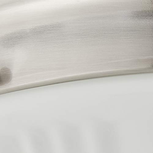 Westinghouse Two-Light Flush-Mount Ceiling Fixture, Brushed Nickel, Frosted Glass, 8.75 Inch Diameter, Model 6721000