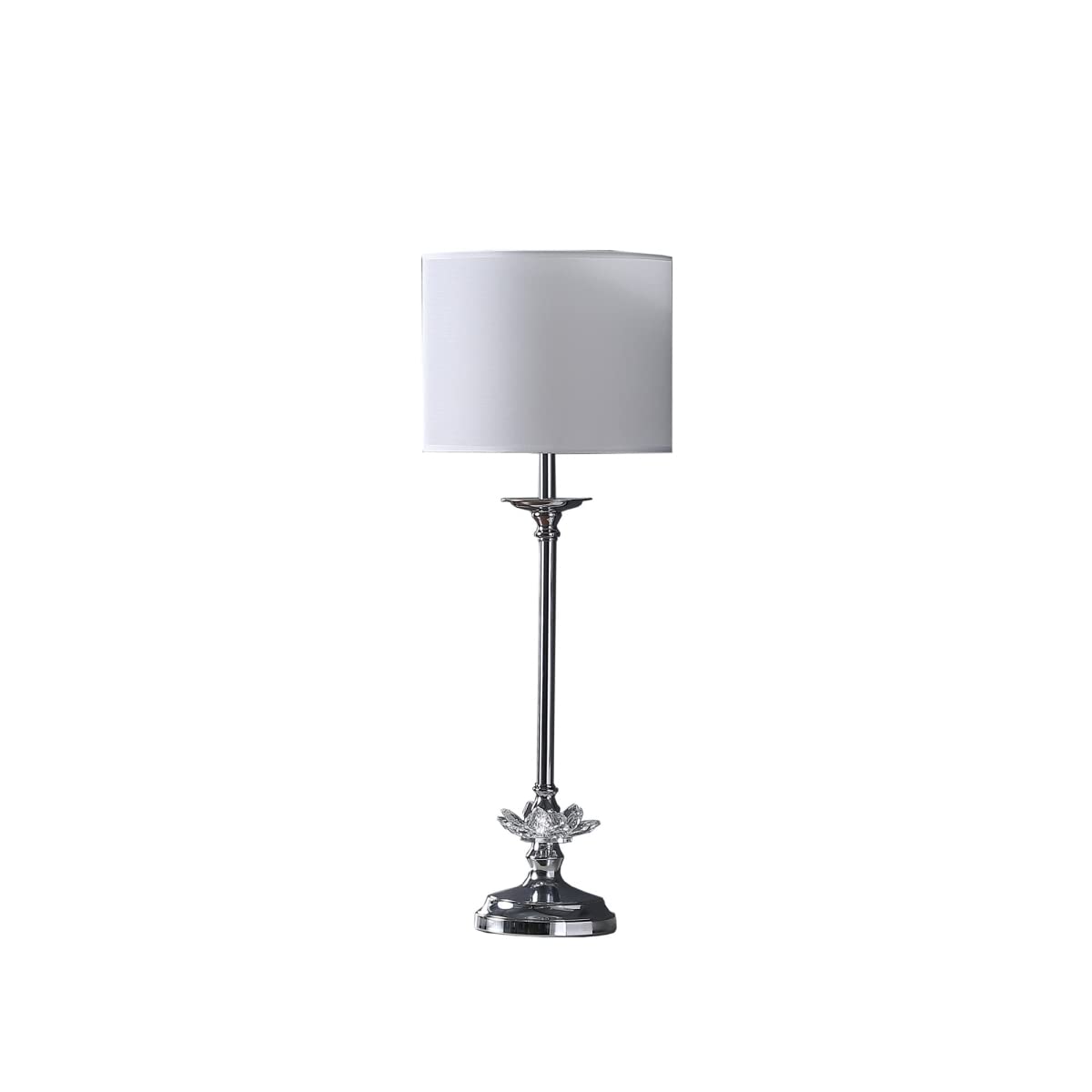 26&quot; Floral Crystal Table Lamp - Stylish Metal Base, Elegant Home Decor Lighting