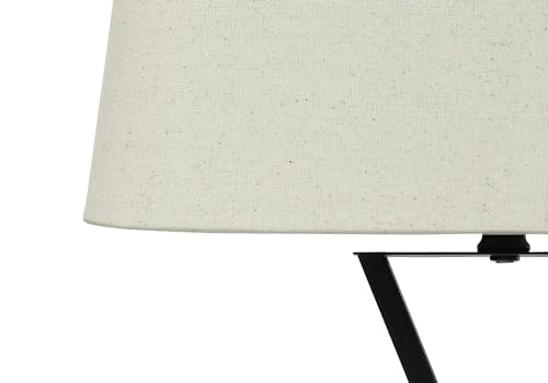 Monarch Specialties I 9638 Lightingtable Lamp, Usb Port Included, Black Metal, Beige Shade, Transitional