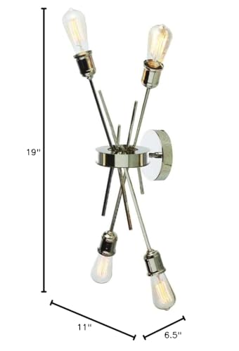 Dainolite 4Lt Wall Sconce, Burnished Chrome Finish