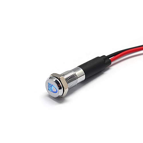 Alpinetech PL8MS 12V LED Metal Signal Indicator Dash Light, High Beam Indicator