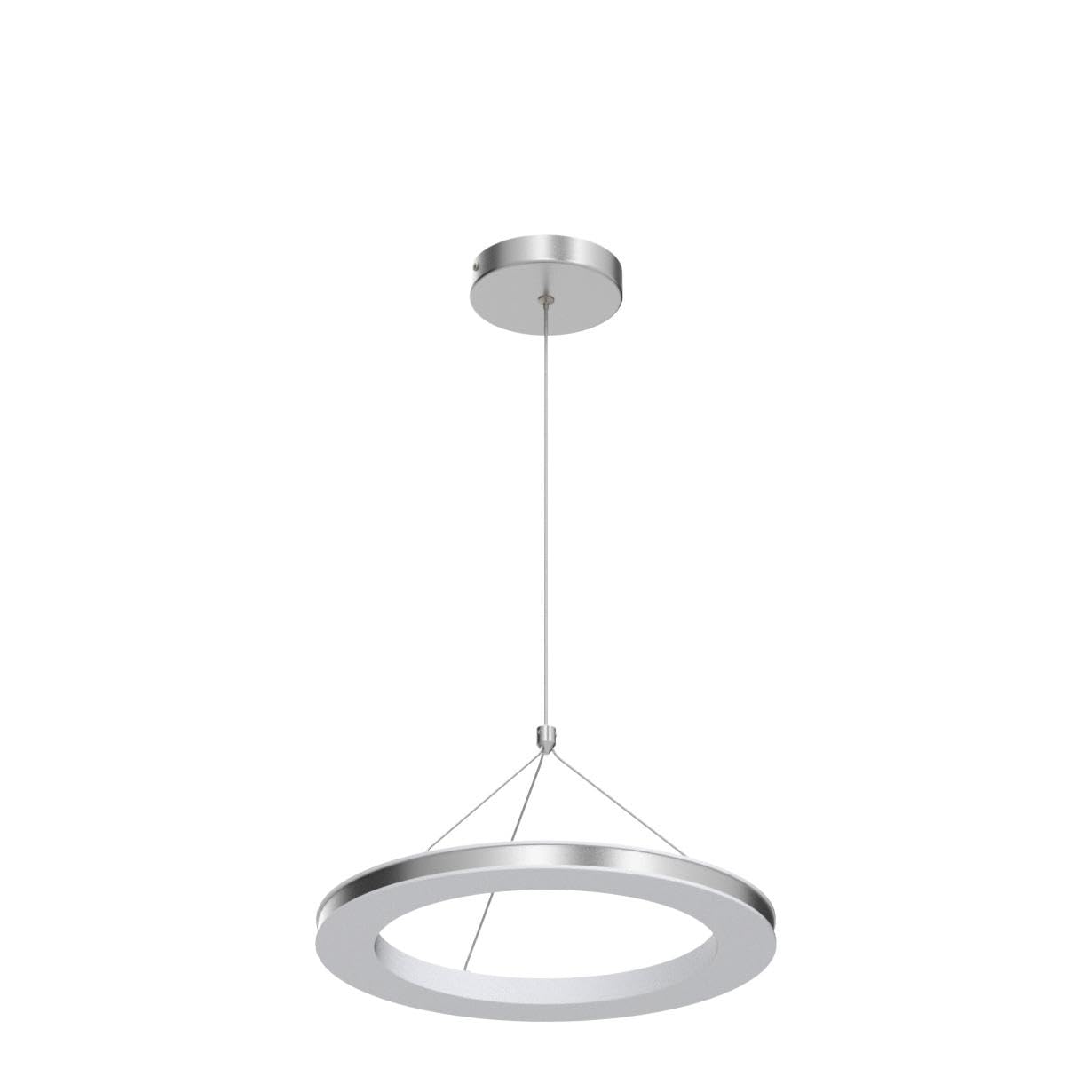 Chying Silver Led Pendant Light Kitchen Island Modern Pendant Lighting 15W Contemporary 1-Ring Hanging Light Fixture For Dining Room Living Room Bedroom, 3000K