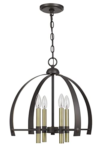 Cal Lighting FX-3713-4 Transitional Chandelier, 19in x 19in x 17.5in, Antique Brass/Bronze, Metal