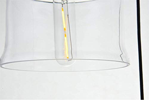 Elegant Lighting Kenna Chrome Pendant Light, 3 Lights With Clear Glass Shade