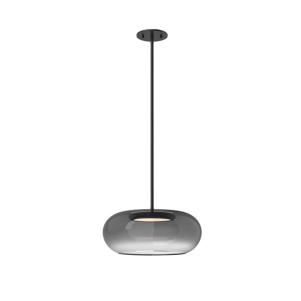 Kuzco Lighting Trinity - 21W LED Pendant-6.13 Inches Tall and 14.25 Inches Wide-Black Finish-Smoked Glass Color