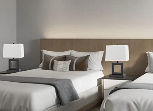 Cal Lighting La-8042Dk Cachan Metal Desk Lamp With 2 Power Outlets And 1 Usb Charging Port, Antique Bronze