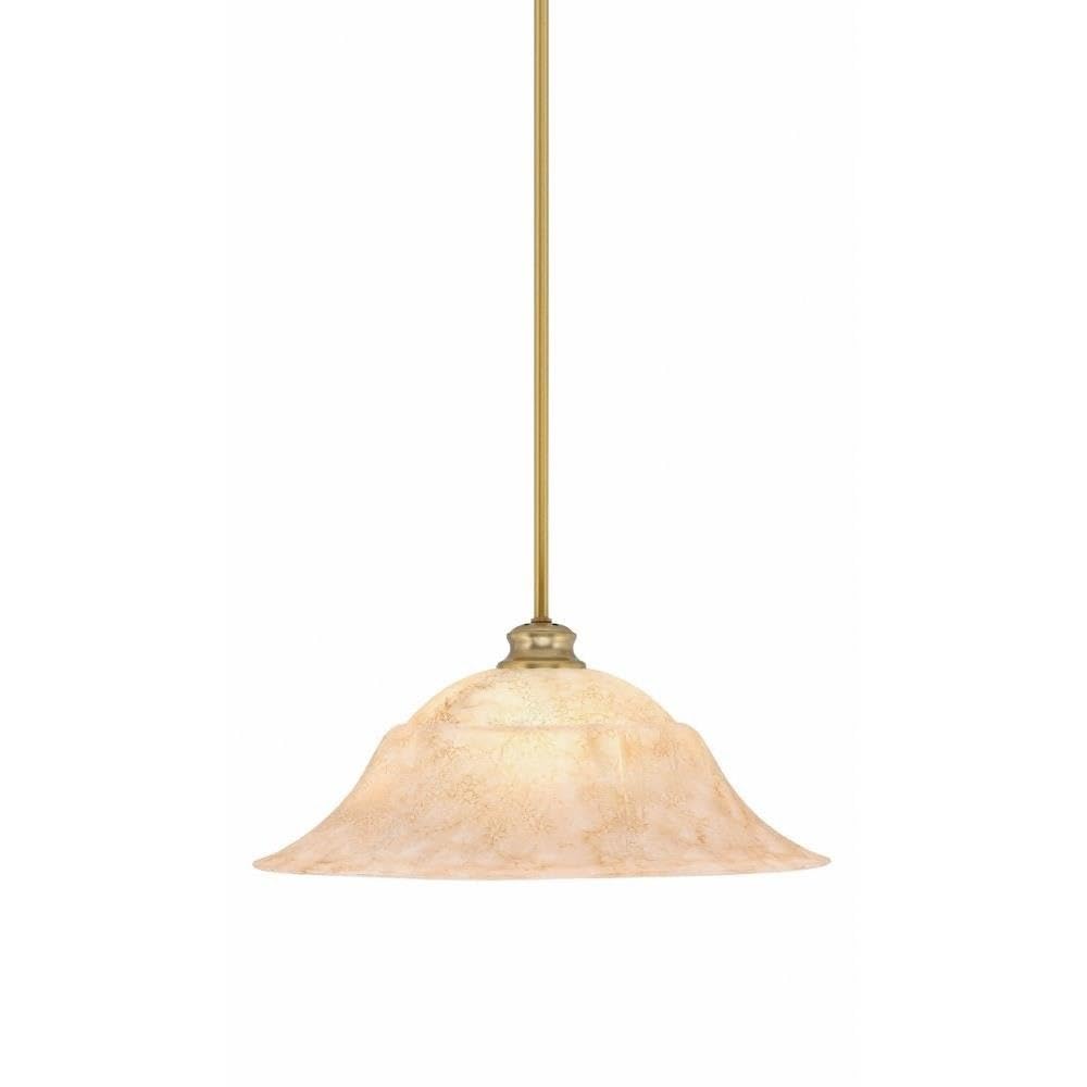Toltec Lighting 72-NAB-53818 Stem - 1 Light Pendant with Hang Straight Swivel-9.5 Inches Tall and 20 Inches Wide, Finish Color: New Age Brass, Glass Color: Italian Marble