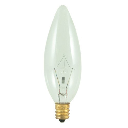 Bulbrite 400040-50PK - 40W - Torpedo B10 - Candelabra Base - 130V - 2600K - 2 500Hrs - Clear - Incandescent Chandelier
