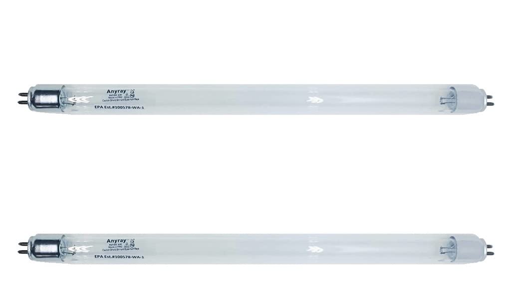 Anyray UV-C Germicidal Light Bulb, 2-Bulb Set, 8W T5 G5, Copper Material, 2 Count