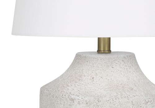 Monarch Specialties I 9729 Lightingtable Lamp, Cream Concrete, Ivory/Cream Shade, Modern