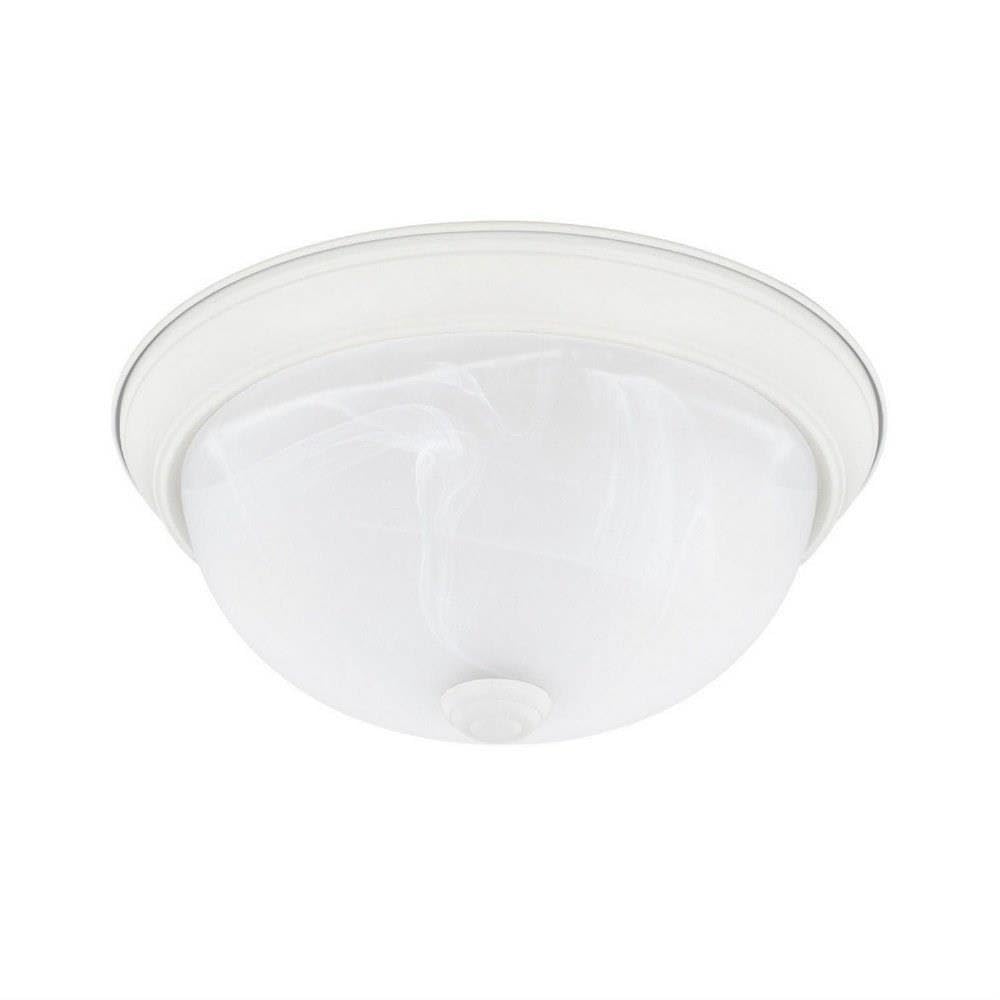 Capital Lighting Bates 2-Light Flush Mount Ceiling Light, Matte White & Faux Alabaster Glass, 11&quot; W