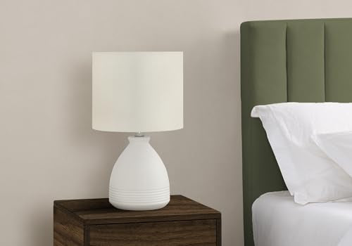 Monarch Specialties I 9741 Lightingtable Lamp, Cream Ceramic, Ivory/Cream Shade, Modern