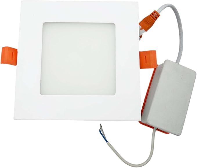 APSMOTIV Led Recessed Panel Square 6w led 6 Inch Ultra Thin Square Recessed Lighting with Junction Box 720 Lumens 2835 led Indoo
