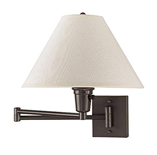 Cal Lighting Bo-635-Db Wall Sconce With White Fabric Shades, Dark Bronze Finish,16X16.8X14.1,Calbo-635-Db