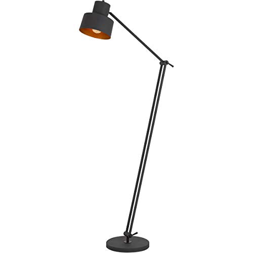 Cal 60W Metal Floor Lamp, Adjustable Arms, Black, 65inx24inx11in, Model BO-2966FL