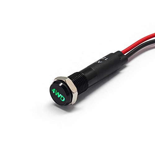 Alpinetech PLB8MS 8mm Metal LED Signal Indicator Dash Light Black Bezel 4WD