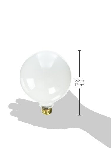 Bulbrite Incandescent G40 Light Bulb, 25 Watt, White, Medium Screw Base (E26), Copper Material