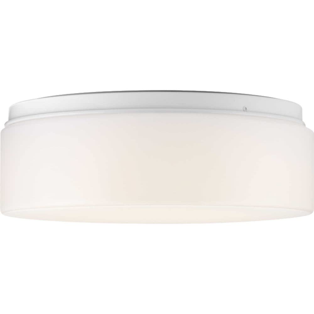 Progress Lighting One-Light 11" LED Drum Flush Mount - White Alloy Steel, Model P730005-030-30
