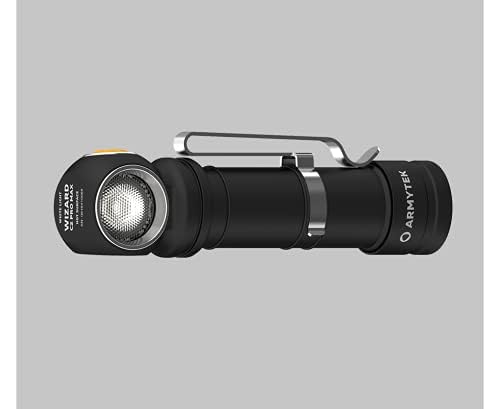 Armytek Wizard C2 Pro Max Headlamp - 4000 Lumens, Rechargeable, White, Aluminum, Model: Wizard-C2-Pro-Max, Free Magnetic USB Cable Included