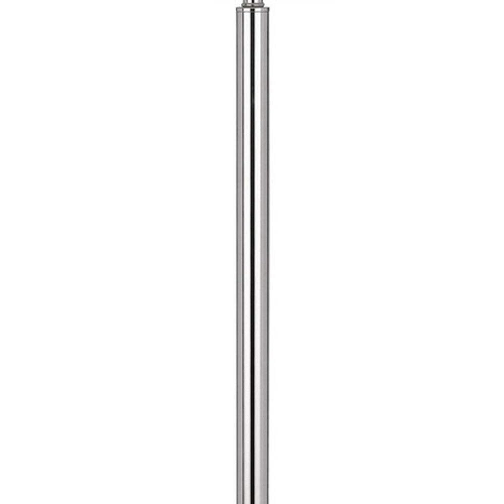 Homeroots Tray Table Floor Lamp With White Square Shade, 61 In., Chrome Finish
