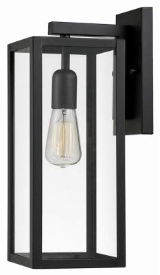 Globe Electric 1Lgt Blk Matte Black Wall Lantern - Modern Outdoor Lighting Fixture