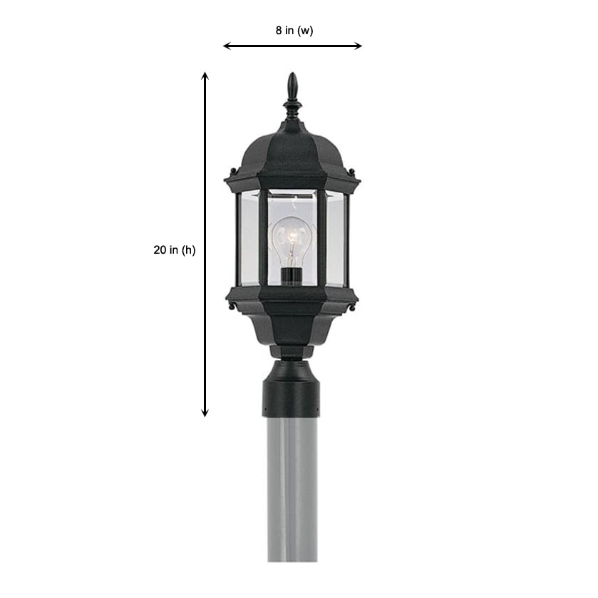 Designers Fountain 2976-Bk Devonshire Outdoor Post Lanterns, 20 Inch, Black
