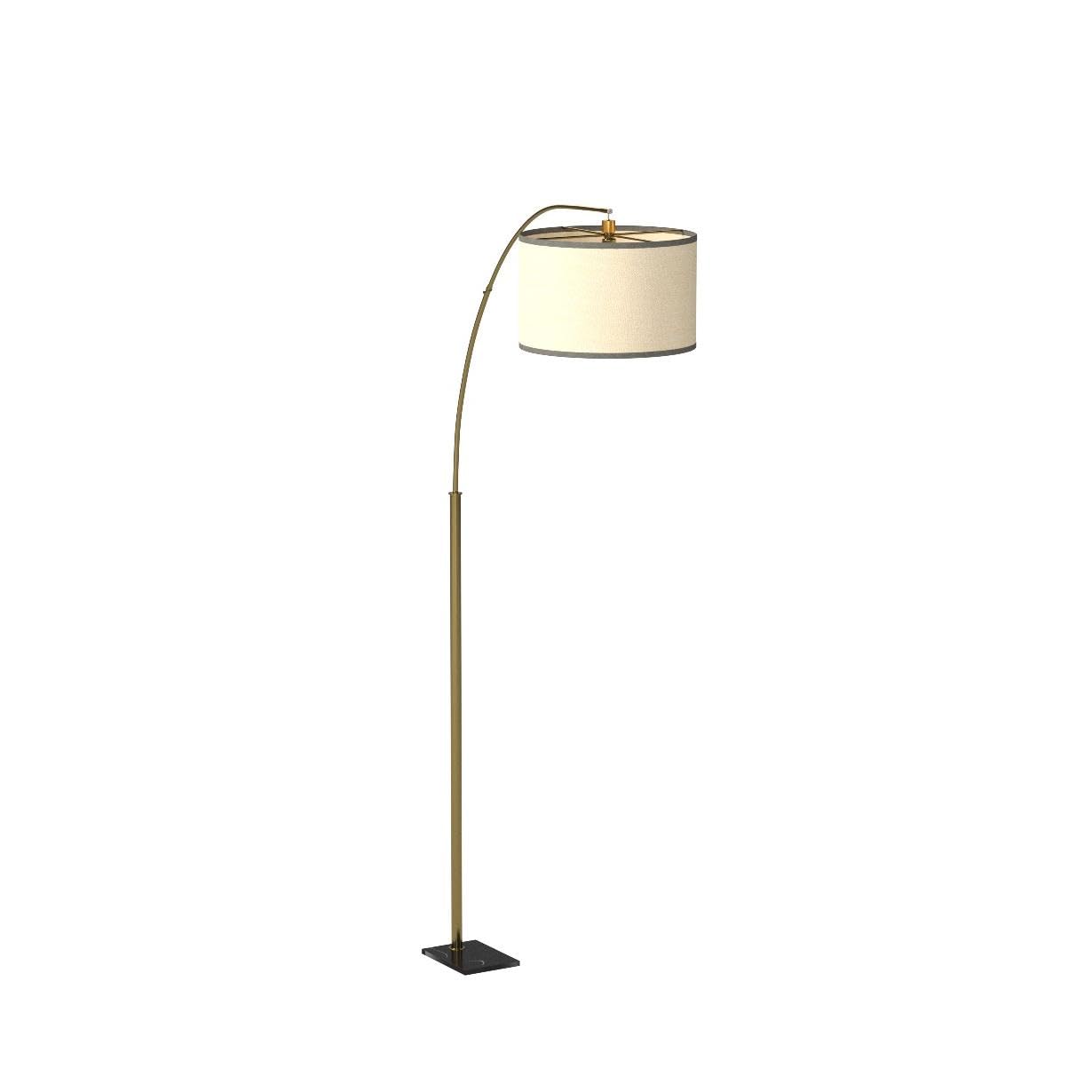 Brightech Logan Arc Floor Lamp - Antique Brass, Modern LED Design for Living Rooms, Offices & Bedrooms