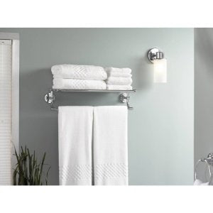 Moen Dn0761Ch Iso 1-Light Dual-Mount Bath Bathroom Vanity Fixture With Frosted Glass, Chrome
