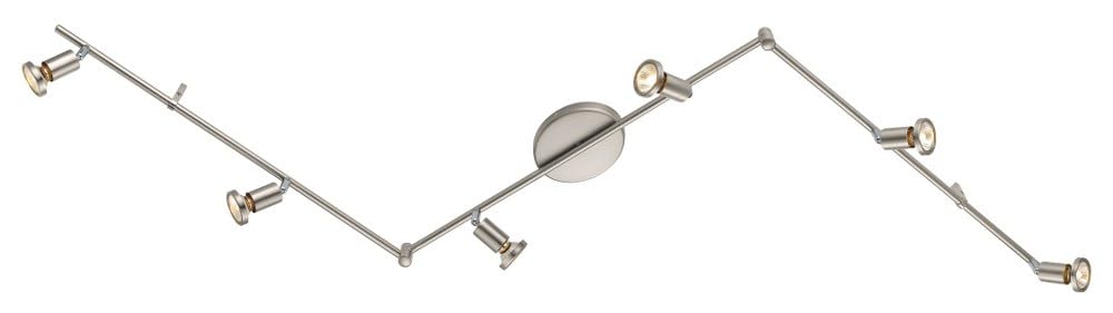EGLO Buzz 74 Track Light 6-LED Dimmable Adjustable Wall and Ceiling Fixture for Kitchen Island, Hallway, and Dinning Room, Satin
