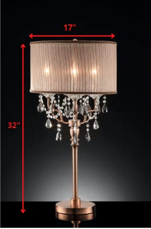 HomeRoots Silver and Pink Faux Crystal Accent Table Lamp