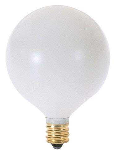 Satco 15G16 1/2/W Incandescent Globe Light, 15W E12 G16 1/2, Satin White Bulb [Pack of 24]
