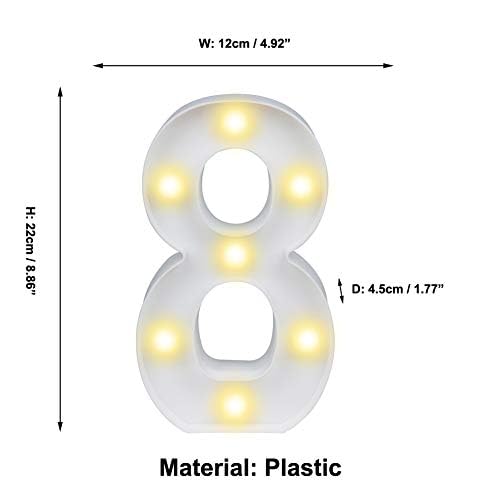 Pooqla Led Light Up Numbers 8  Warm White And Colorful Lighted Marquee Numbers With Remote  Lighted Numbers For 8Th 18Th Birthday Decorations  Gift For Girls Boys Her Him Anniversary Home Party Decor