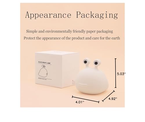 Ptaexcel Slug Night Light  Led Portable Usb Rechargeable Cute Night Light Animal Lamps With Sensor Timer Touch Lamp  Silicone For Kids Gift
