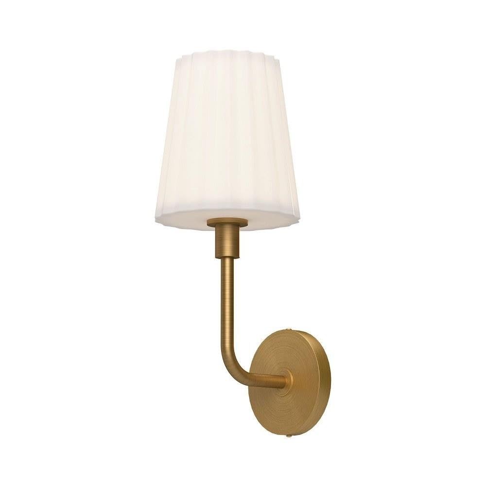 Alora Mood WV628107AGOP Plisse Vanity, Aged Gold/Opal Matte Glass