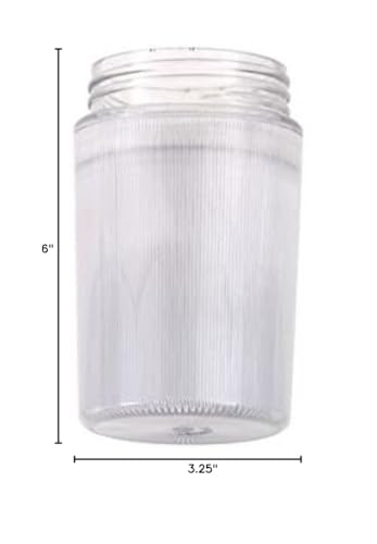 Kastlite Acrylic Prismatic Jelly Jar With Threaded Neck | 6'' Indoor/Outdoor Downlight | 3.25'' Outside Diameter | Ribbed Textur