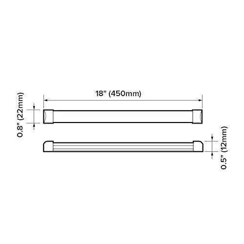 Dream lighting LED Rigid Light Bar, Dimmable, 17.7 inch, Glass, White, Model C2309 for RV Motorhome Kitchen Under Cabinet Lighting