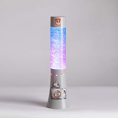 Idea Nuova BB8 Glitter Lamp – Plastic Nightlight for Kids Room Décor – Star Wars Model NK330430