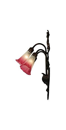 MEYDA 11318 105 in W Pink-White Pond Lily 3 Light Wall Sconce