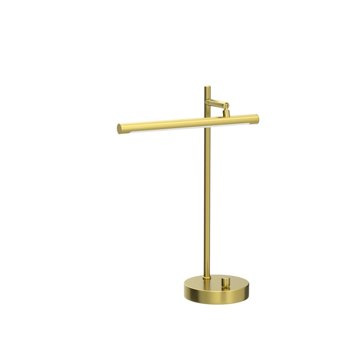Globe Electric 52889 LED Desk Lamp, 15in Matte Brass, 200 Lumens, Dimmer Rotary Switch