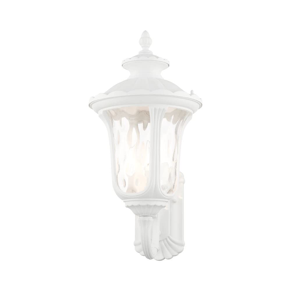 Livex Lighting Oxford 3 Light Outdoor Wall Lantern, Aluminum, 11inW x 22inH, Bronze, Model 7856-07