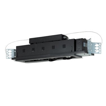 Jesco Lighting Mgp20-4Sb Modulinear Directional Lighting For New Construction, Double Gimbal Par20 4-Light Linear, Black Interior With Silver Trim