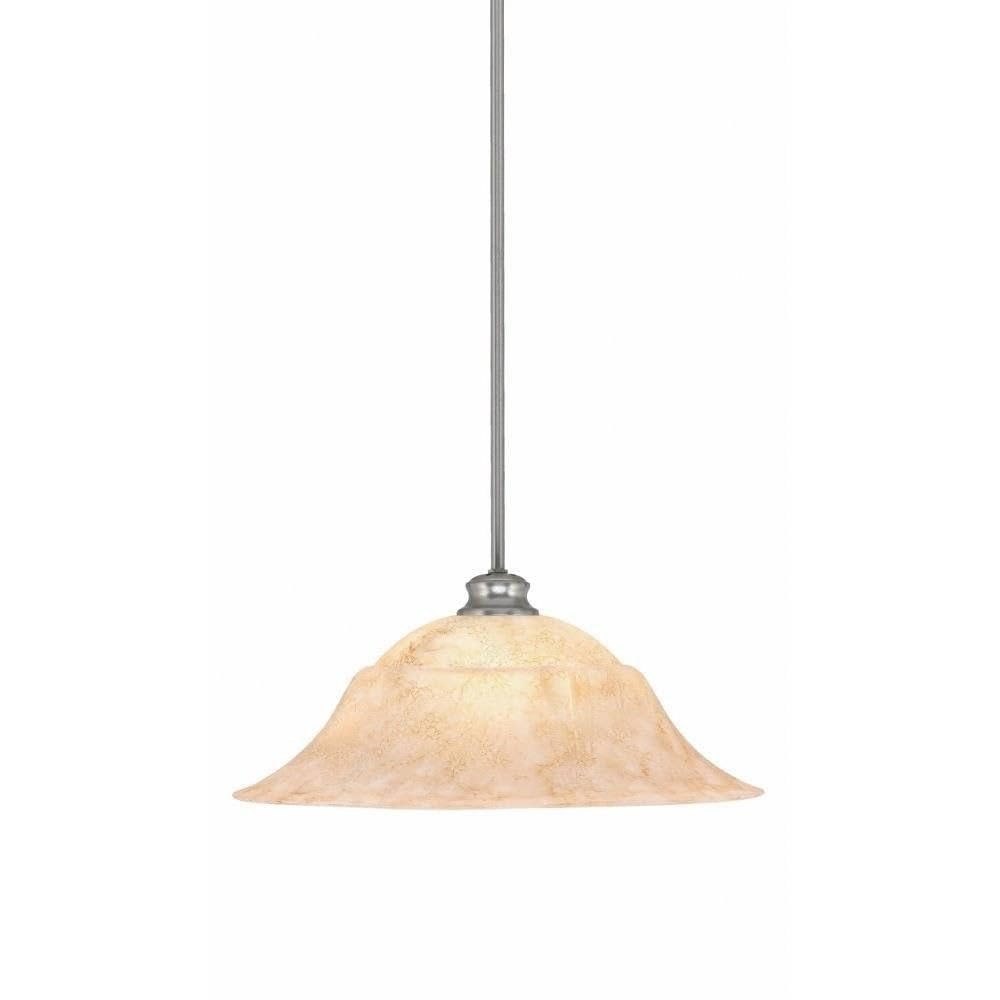 Toltec Lighting 72-BN-53818 Stem - 1 Light Pendant with Hang Straight Swivel-9.5 Inches Tall and 20 Inches Wide, Finish Color: Brushed Nickel, Glass Color: Italian Marble