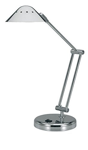 V-Light Desk Lamp with 3-Point Adjustable Arm, Black Chrome, Model VSD102BC, Metal Construction