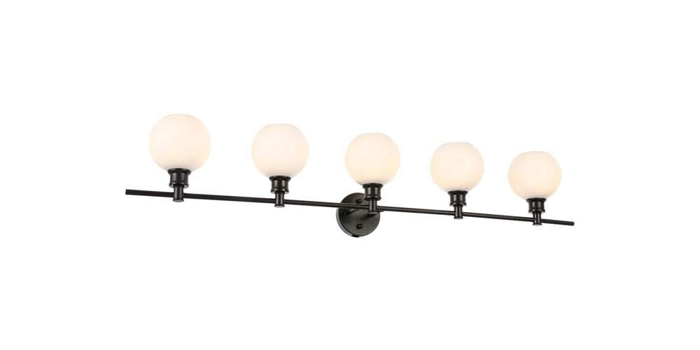 Living District Collier 5-Light Metal Wall Sconce in Black and Frosted White