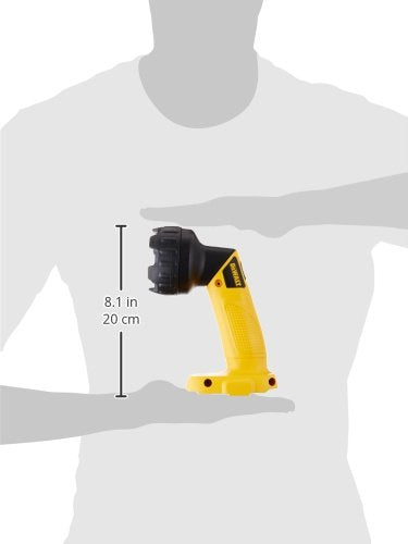 DEWALT 18V NiCd Cordless Flashlight, Pivoting Head, Wide Angle Spotlight, Model DW908, Black