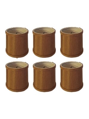Upgradelights Bronze Silk Chandelier Shade Set of 6, 5 Inch with Nickel Clip